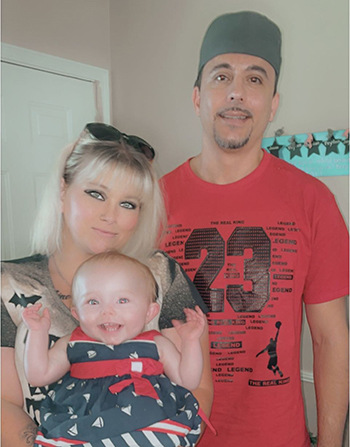 Baby Jayla, tissue recipient, with mom and dad